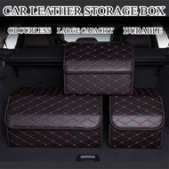 Car Foldable leather Storage box Car boot organiser Collapsible Car trunk bag