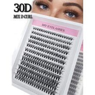 240 Clusters (12 Rows) Of Natural-Looking False Eyelash Clusters With 30D Curl; Features A Mix Of Le