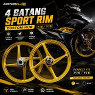 Enkei 4 Batang Sport Rim 1.4/1.4 Y15 Y16 Custom Hub Alloy Siap Tapak Speedo Racing Rim Y15ZR Y16ZR E