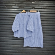 ZANZEA | ชุดเซ็ตวินเทจสำหรับผู้หญิง ZANZEA ชุดกางเกงลายทางสุดหรู ประจำฤดูใบไม้ร่วงปี 2025 เสื้อคอวีแ