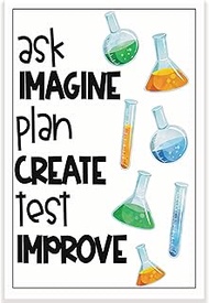 Ask Imagine Plan Create Test Improve Classroom Poster - Science Chemistry Biology Class Poster - 12 
