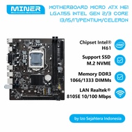 Motherboard H61 Micro-ATX Processor Intel Gen 2/3 LGA 1155 Core I3/I5/I7/Pentium
