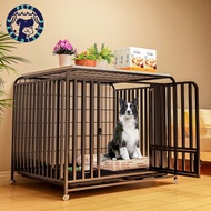 Square Tube Dog Cage Pet Cage Large Metal Dog Cage Crates Large Space with Four Wheeled Large Dog Cage Free Space