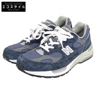 New Balance ABZORB SBS 低筒運動鞋，男款，絨面革 x 網眼布，海軍藍，尺寸 26.5cm，U992NY，8 1/2（美國碼）[二手]