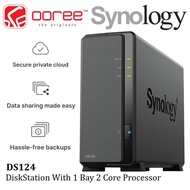 SYNOLOGY DS124 NAS DISKSTATION 1-BAY NAS 2-CORE PROCEESOR IDEAL DATA BACKUP HOME CLOUD STORAGE