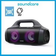 Soundcore by Anker Select Pro Outdoor Bluetooth Speaker BassUp Technology IPX7 Waterproof 16H Playtime App LED Built-in Handle for Camping (A3126)