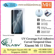 [Authentic] CLASY® UV Coverage Full Adhesive Curved Tempered Glass Protector For Xiaomi Mi 11 Ultra MH