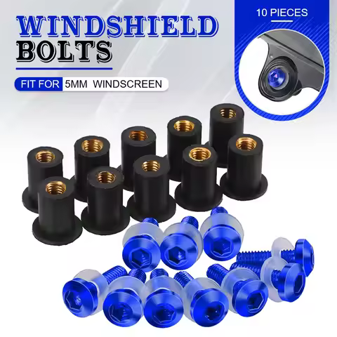 10 Pieces 5MM Windshield Bolt Windscreen Mounting Screw Kit For YAMAHA TDM 850 900 TDR250 XT1200Z/ZE