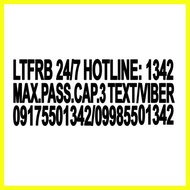 ❡ ☃ ♙ LTFRB 24/7 HOTLINE STICKER set