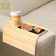 Couch Cup Holder Natural Bamboo Sofa Armrest Tray Foldable Sofa Cup Holder Anti-Slip Couch Arm Cup H