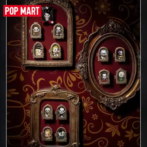 Genuine POPMART SKULLPANDA The Addams Family Badge Portable Decorations Home Decoration Lucky Gift