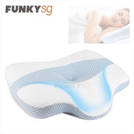 Ergonomic Orthopedic Contour Bed Pillow, Cervical Memory Foam Pillow with Neck and Back Support