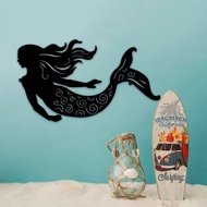 CIFbuy Mermaid Metal Wall Art Decor Rustic Hanging Meiren Yu Wall Decor Ocean Themed Meiren Yu Decor