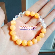 Vòng tay nữ pha lê swarovski và đá ngọc mã lai màu vàng hàng shop handmade cao cấp - moon store acc