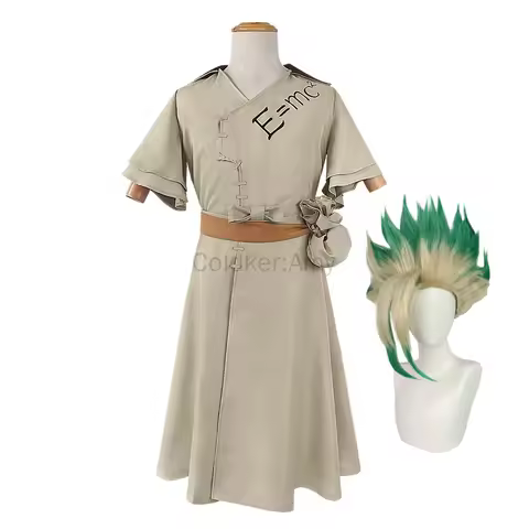 Halloween Men Anime Stone Senku Ishigami Cosplay Costume Wig Christmas Carnival Party Outfit Role Pl