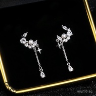 Silver Star Stud Earrings s999Sterling Silver Earrings Star Moon Female Water Drop Earrings Romantic