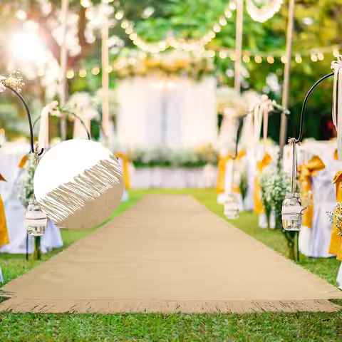 Natural Burlap Wedding Aisle Runner Outdoor Jute Burlap Aisle Runner for Wedding Ceremony Rustic Ind