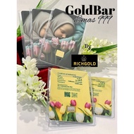 RICHGOLD JEWELS GOLD BAR emas 999.9 0.1G (GOLD BAR 999.9 gold)