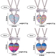 European American Alloy Oil Dripping Hot-selling BFF Good Friend Stitching Unicorn Necklace Love Fre