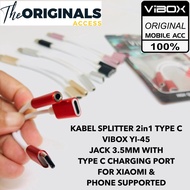 Vibox Adapter Cable 2in1 USB TYPE C to 3.5mm Headphone Audio Aux Jack And TYPE C LX-03 SPLITTER Cabl