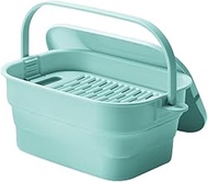Isetou I-617 Dish Bucket, Foldable, Soaking Up Washing Bucket, Mint Green, 7L, Width 14.6 x Depth 9.