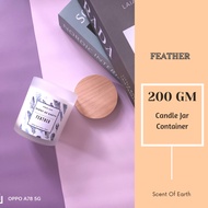 FEATHER SCENT - CANDLE JAR 200GM -  35 HOURS STAND - AROMATHERAPY FOR HOUSE - PEWANGI RUMAH - LILIN 100% WANGI