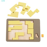 LUXE Wooden Geometric Puzzles, Geometric Shape Educational Tangram Board Puzzle, 3D Puzzle Space Woo