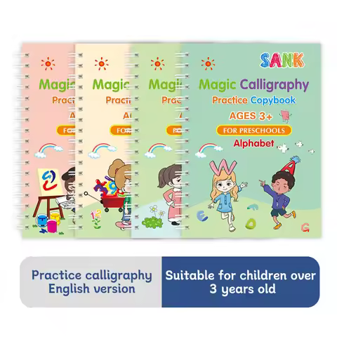 Kawaii Practice Copybook/English Version Training Book/4 Specifications/Children's Grooved Magic Cop