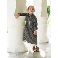 Nimbu Boys Noor Kantha Blue Cotton Kurta Dhoti Set | Kids Ethnic Wear for Deepavali