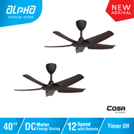 ALPHA Cosa - [Twin Pack]  EX9 40 Inch Ceiling Fan with 5 Blades (12 Speed Remote)