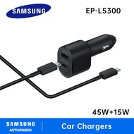 Samsung Super Fast Dual Car Charger Fast Car Charger Original 45W + 15W Dual Adaptive Fast Adapter F