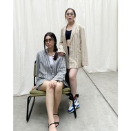 Maxwell Linen Striped Blazer - Woman At Work