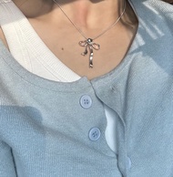 Ribbon pendant  Necklace - silver / สร้อยคอพร้อมจี้  / silver 925 สร้อยเงินแท้ / สร้อยคอ / จี้ / coo