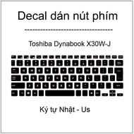 Decal for international characters Us, Japan to Us for Toshiba Dynabook X30W-J X30
