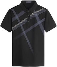 MMLLZEL Breathable Lapel POLO Shirt Mesh Stripe Embroidered Short-sleeved T-shirt Men's Summer Style (Color : D, Size : XL code)