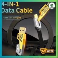 1M Kabel Data Pengisian Daya Super Cepat 4-In-1 USB/Type-C Ke Type-C/type-cios 65W Pengisian Daya Ce