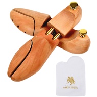 R&K Company Wooden Shoe Tree with Flannel and Shoe Polish Cloth for Men's Leather Shoes - Size Range