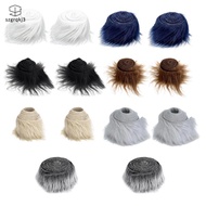 [szgrqkj3] 2 Pieces Faux Fur Fabric Fuzzy Costume Toy DIY Supplies Shaggy Fur Artificial Fabric for 