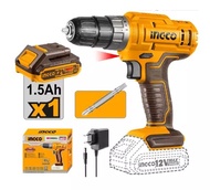 ชุดสว่านไร้สาย แบตเตอรี่ 12V ขนาด 10มม. แรงบิต 20N.m INGCO รุ่น CDLI1218(แทนCDLI1222)