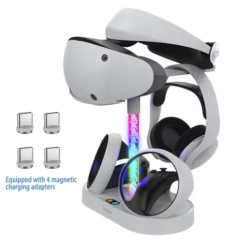 PG-P5V001 Magnetic RGB Charging Dock for PS5 Console & PS VR2 – Dual Controller Charger, Headset & G