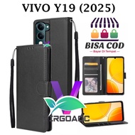 NEW VIVO Y19 (2025) FLIP LEATHER CASE PREMIUM - FLIP WALLET LEATHER FOR VIVO Y19 (2025) - WALLET CAS