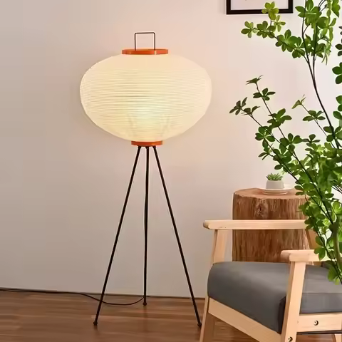 Noguchi Akari Rice Paper Floor Lamp Japanese Wabi Sabi Vintage Standing Light for Bedroom Living Roo