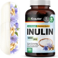 BIO KRAUTER® Inulin Powder from Chicory Root in Capsules 1200 mg per Serving 250 Count - Vegan & Pur