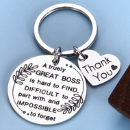 Coworker Leaving Gifts Keychain Boss Gift A TRUELY GREAT BOSS IS HARD TO FIND KeyChain for Colleague