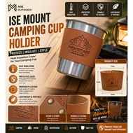 ISE Mount Camping Cup Holder PU Leather Heat Insulation Protective Cover for Outdoor Cup
