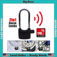 2 in 1 Waterproof Siren Alarm Padlock Alarm Lock For Motorcycle Bicycle Siren Alarm Lock