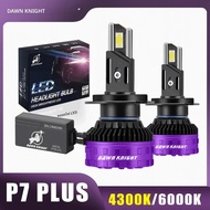 DAWN KNIGHT H11 H7 H4 หลอดไฟ LED P7 PLUS 140W 6000K 4300K LED HB3 HB4 หลอดไฟ LED 12V 2pcs