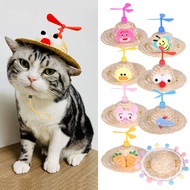 Promotion DY Loving Pet Hat Rotating Cartoon Cat Straw Hat Adjustable Bamboo Dragonfly Funny Pet Sho