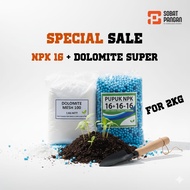 SOBATPANGAN SUPER NPK 16-16-16 AND DOLOMITE FERTILIZER SAVING PACKAGE/ FERTILIZER/ FOR FRUIT PLANTS 