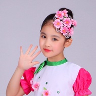 Performance Costume Red Head Flower Stage Performance Costume Headwear Accessories Dance Head Flower